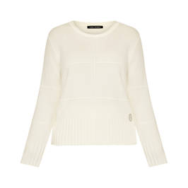 Faber Ribbed Sweater White   - Plus Size Collection
