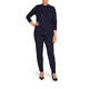 FABER FRONT FASTEN STRETCH JERSEY TROUSER NAVY
