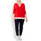 FABER SWEATER RED WITH PINK RACING STRIPE