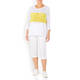 FABER CROCHET SWEATER WHITE WITH YELLOW BAND