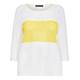 FABER CROCHET SWEATER WHITE WITH YELLOW BAND