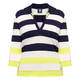 Faber Bold Stripe Collared Sweater Lime and Navy