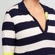 Faber Bold Stripe Collared Sweater Lime and Navy