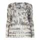 FABER MESH ZEBRA PRINT SWEATER TEXT BORDER