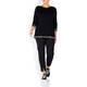 FABER SLASH NECK SWEATER HEART INTARSIA BLACK 