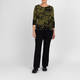 Faber Knitted Textured Jacquard Top Black and Olive 