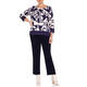 FABER GEOMERTRIC PRINT TOP NAVY