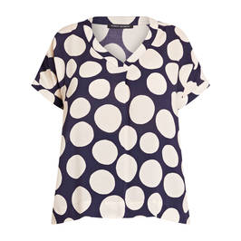 FABER SPOT PRINT TOP NAVY AND CREAM - Plus Size Collection