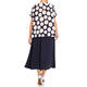 FABER SPOT PRINT TOP NAVY AND CREAM