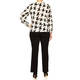 Faber Top Print Houndstooth Black and White 