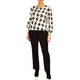 Faber Top Print Houndstooth Black and White 