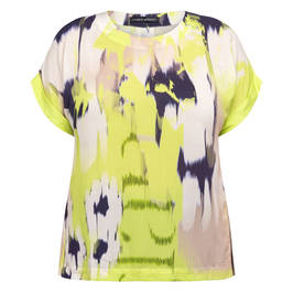 Faber Tie-Dye Effect Top Lime - Plus Size Collection