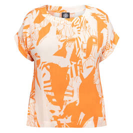 Faber Print Top Orange and White  - Plus Size Collection