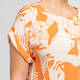 Faber Print Top Orange and White 