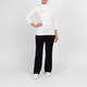 Faber Polo Neck Stretch Jersey Top White