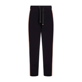 FABER PULL-ON KNITTED TROUSERS BLACK AND PINK  - Plus Size Collection