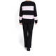 FABER BLACK AND PINK STRIPE TWINSET WITH SILVER 