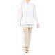 FABER TWINSET WHITE MESH HOODY AND VEST GOLD LUREX TRIM