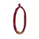 FACTUR MULTI STRAND VELVET NECKLACE RED WITH COPPER 