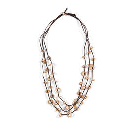 FACTUR LEATHER MULTI-STRAND NECKLACE COPPER  - Plus Size Collection