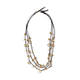 FACTUR LEATHER MULTI-STRAND NECKLACE GOLD 