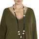 FACTUR SINGLE STRAND LEATHER AND PEARL NECKLACE NAVY