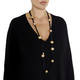 FACTUR SINGLE STRAND LEATHER AND PEARL NECKLACE BLACK