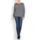 PER TE BY KRIZIA charcoal folklore embroidery TOP