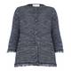 GAIA grey mélange fringe hem knitted jacket