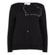 GAIA BLACK LARGE HEART EMBELLISHED CARDIGAN