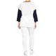 GAIA ABSTRACT INTARSIA SWEATER WHITE AND NAVY 