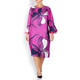 GAIA SATIN PRINT DRESS FUCHSIA