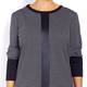 GAIA HOUNDSTOOTH DRESS WITH FAUX-LEATHER FRONT SEAM