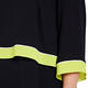 GAIA CAPE DRESS WITH BROOCH BLACK AND LIME