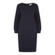 GAIA NAVY DRESS WITH LUREX SIDE STRIPE