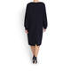 GAIA NAVY DRESS WITH LUREX SIDE STRIPE