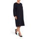 GAIA NAVY DRESS WITH LUREX SIDE STRIPE