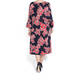 GAIA NAVY FLORAL PRINT DRESS TULIP CUFF