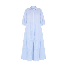GAIA TIERED COTTON DRESS PALE BLUE - Plus Size Collection