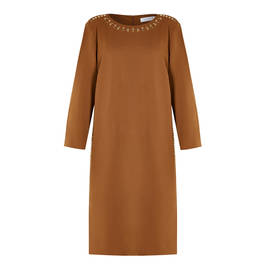 GAIA DRESS EYELET DETAIL TOBACCO - Plus Size Collection
