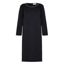 GAIA DRESS EYELET DETAIL BLACK - Plus Size Collection