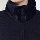 GAIA NAVY TWEED JACKET with LUREX THREAD & DETACHABLE FUR COLLAR