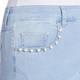 GAIA PEARL TRIM JEANS PALE BLUE