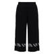 Gaia Life Knitted Black Cropped Trousers Intarsia Hem 