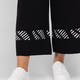 Gaia Life Knitted Black Cropped Trousers Intarsia Hem 