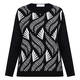 Gaia Life Knitted Tunic Leaf Intarsia Black
