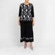 Gaia Life Knitted Tunic Leaf Intarsia Black