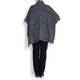 GAIA GREY MELANGE FRINGED PONCHO WITH LUREX