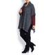 GAIA GREY MELANGE FRINGED PONCHO WITH LUREX