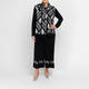 Gaia Life Knitted Black Cropped Trousers Intarsia Hem 